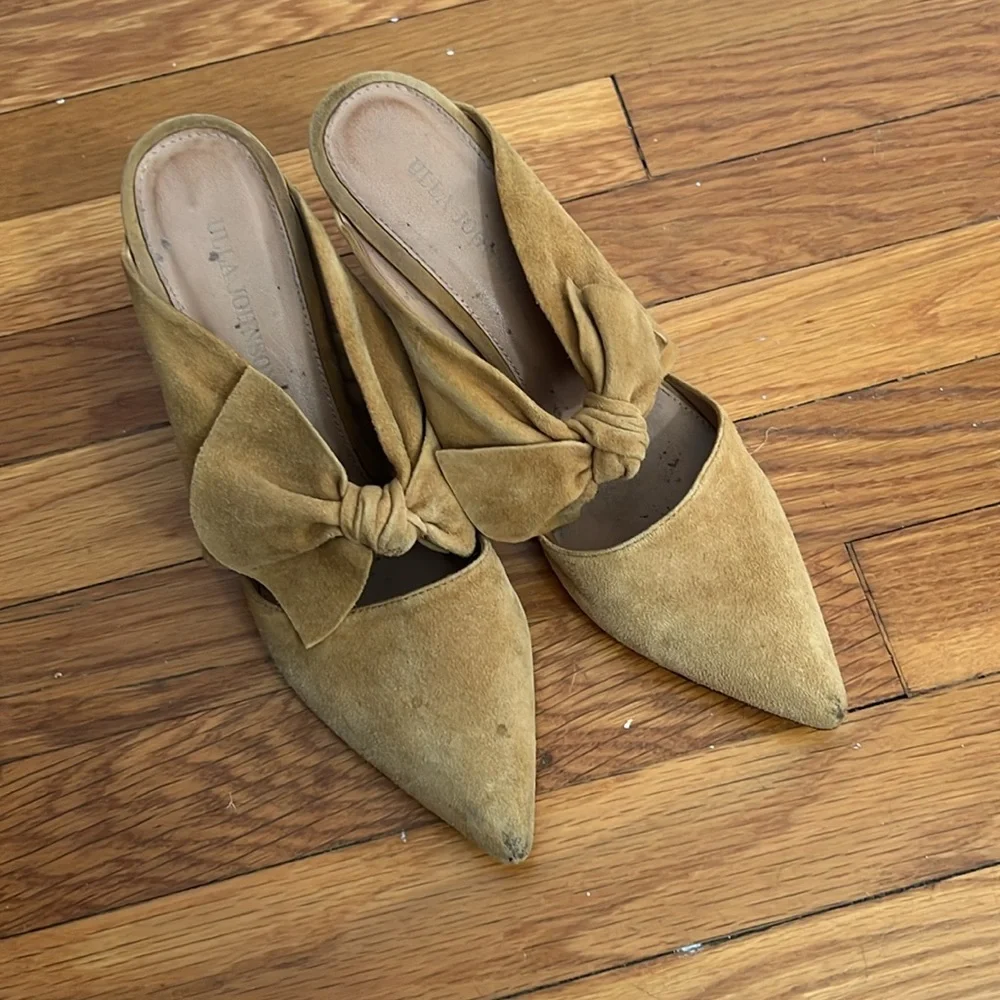 Ulla Johnson Suede Bow Heels